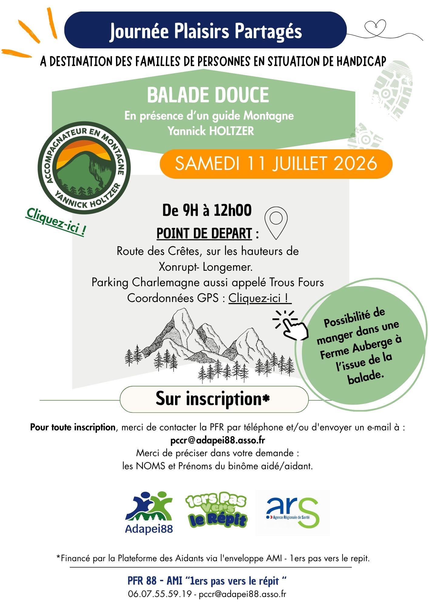 Balade douce le 11 juillet en partenariat avec l'Adapei des Vosges